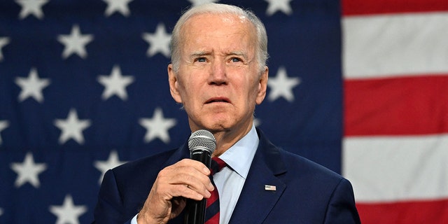 President Biden speaks during an event in support of the re-election campaign of Rep. Mike Levin, at MiraCosta College in Oceanside, California, on November 3, 2022. 