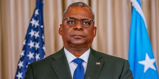 U.S. Secretary of Defense Lloyd Austin attends a press cnverence after a meeting of the Ukraine Defence Contact Group at the U.S. military's Ramstein air base on September 08, 2022 in Ramstein-Miesenbach, Germany.