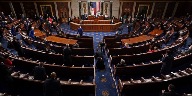 President Joe Biden speaks to a joint session of Congress, April 28, 2021, at the U.S. Capitol.