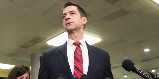 Sen. Tom Cotton said he was opposed to delaying leadership elections in the Senate.