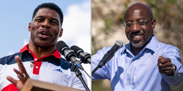 Georgia GOP Senate candidate Herschel Walker and Democratic Sen. Raphael Warnock.