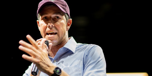 Beto O'Rourke speaks at campaign event.