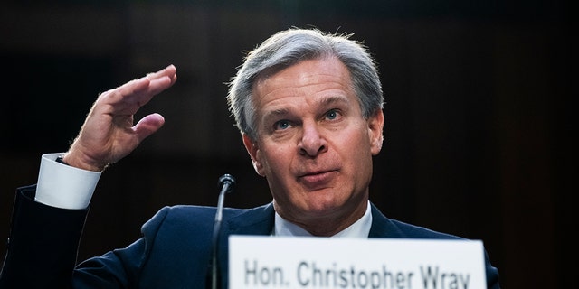 FBI Director Christopher Wray, testifies during the Senate Judiciary Committee hearing titled Oversight of the Federal Bureau of Investigation, in Hart Building on Thursday, Aug. 4, 2022. 