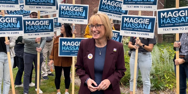 Democratic Sen. Maggie Hassan, after voting on primary day in New Hampshire, in Newfields, N.H. on Sept. 13, 2022