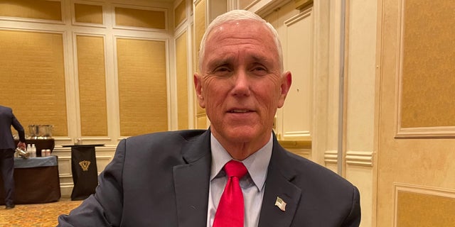 Former Vice President Mike Pence is interviewed by Fox News Digital at the Republican Jewish Coalition's annual leadership meeting, on Nov. 18, 2022 in Las Vegas, Nevada. 