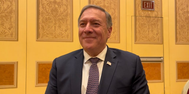 Former Secretary of State Mike Pompeo sits down for an interview with Fox News Digital on the sidelines of Republican Jewish Coalition's annual leadership meeting, on Nov. 18, 2022 in Las Vegas, Nevada 