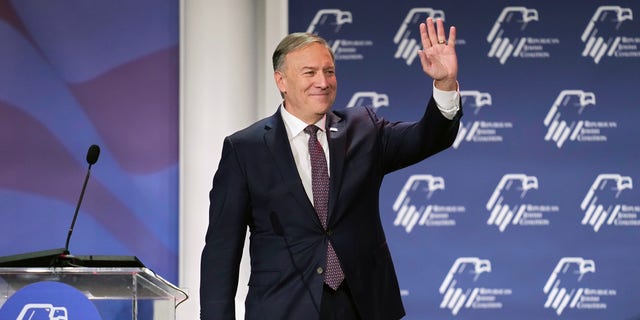 Former Secretary of State Mike Pompeo speaks at an annual leadership meeting of the Republican Jewish Coalition, Friday, Nov. 18, 2022, in Las Vegas. (AP Photo/John Locher)