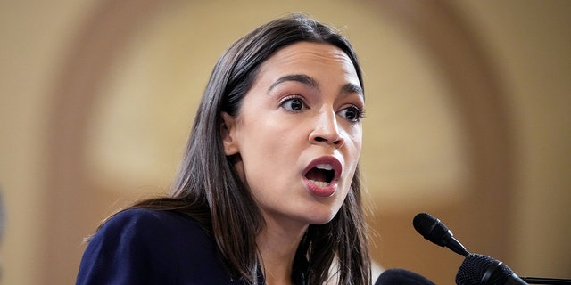 Rep. Alexandria Ocasio-Cortez (D-NY) speaks during a news conference to discuss legislation that would strengthen Social Security benefits, on Capitol Hill. On Wednesday, the House Committee on Ethics said it is investigating the congresswoman for an unspecified matter. 