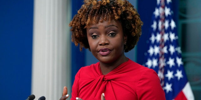 White House press secretary Karine Jean-Pierre speaks during the daily briefing at the White House in Washington, Monday, Dec. 5, 2022.