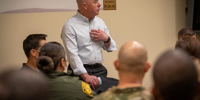 Alejandro Mayorkas stopped to visit the U.S. Customs and Border Protection in El Paso, Texas on Tuesday.