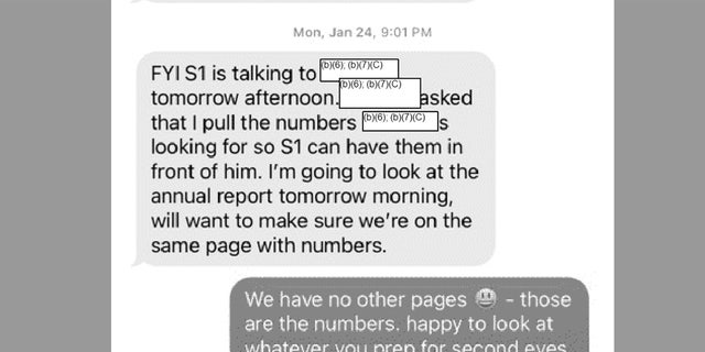 Text messages between DHS officials.