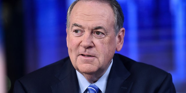 Gov. Mike Huckabee visits "The Story with Martha MacCallum" in the Fox News Channel Studios on September 17, 2019, in New York City.