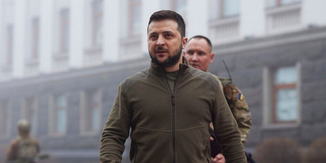 Ukrainian President Volodymyr Zelenskyy is shown on April 1, 2022.