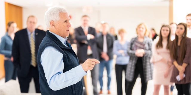 Former Vice President Mike Pence meets with social conservative leaders and activists on the morning of the annual March for Life rally opposing legalized abortion in Washington, D.C., Jan. 20, 2023.