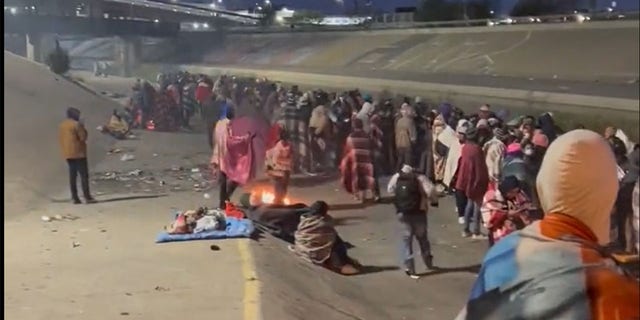 Dec. 13 2022: Migrants camp out in El Paso, Texas.