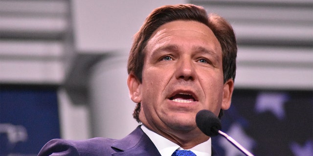 Gov. Ron DeSantis of Florida delivers remarks during the Republican Jewish Coalition Annual Leadership Meeting in Las Vegas, Saturday, Nov. 19, 2022. 