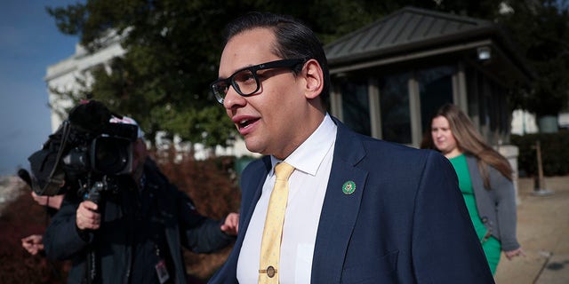 Rep. George Santos, R-N.Y., leaves the U.S. Capitol on January 12, 2023, in Washington, DC. The Nassau County party chairman, Joseph G. Cairo Jr. and other New York Republican officials called on Santos to resign but he refused.