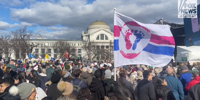 Thousands of people gathered on the National Mall on Friday for the first time since Roe v. Wade was overturned in June. 