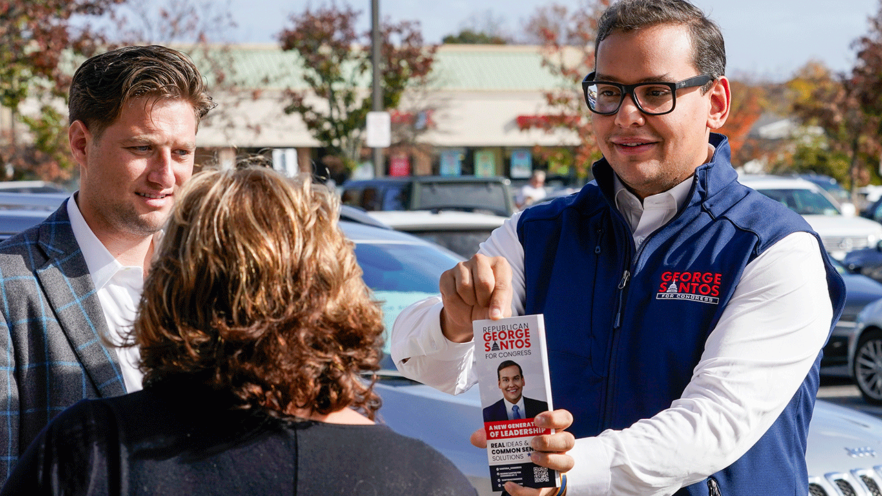 George Santos on the campaign trail. 