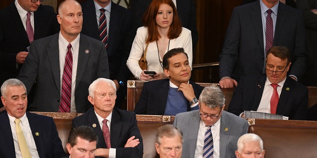 Representative-Elect George Santos, R-NY, sits in the House Chambers during the opening day of the 118th Congress on Tuesday, January 3, 2023, at the US Capitol in Washington DC.