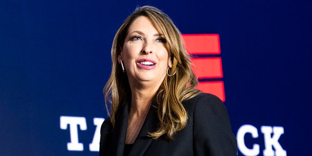 UNITED STATES - NOVEMBER 8: Ronna McDaniel, chairwoman of the Republican National Committee, takes the stage before House Minority Leader Kevin McCarthy, R-Calif., addressed an Election Night party at The Westin Washington hotel in Washington, D.C., on Tuesday, November 8, 2022. 