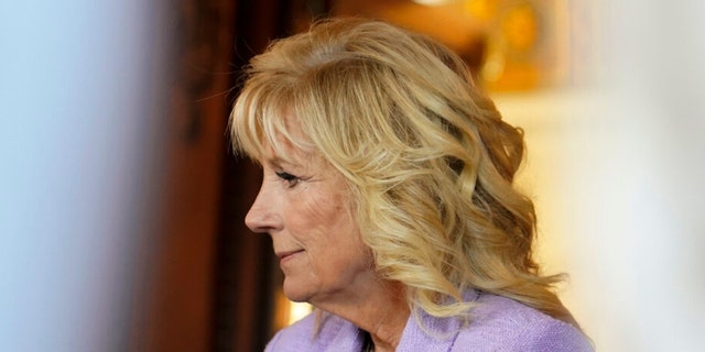 First lady Jill Biden visits the Congress Library July 12, 2022, on Capitol Hill in Washington, D.C.