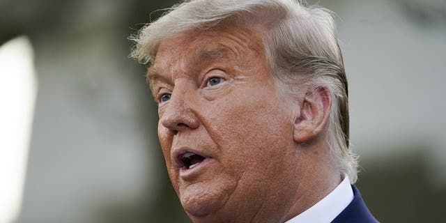 Then-President Donald Trump speaks in the Rose Garden of the White House, in Washington. (AP Photo/Evan Vucci, File)