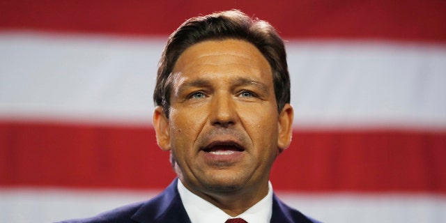 Florida Gov. Ron DeSantis gives a victory speech after defeating Democratic gubernatorial candidate Rep. Charlie Crist during his election night watch party at the Tampa Convention Center on November 8, 2022 in Tampa, Florida. DeSantis was the projected winner by a double-digit lead. 