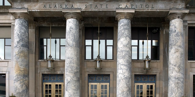 State Capitol, front elevation detail, Juneau, Alaska 