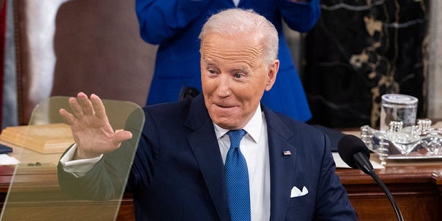 U.S. President Joe Biden during a State of the Union address at the U.S. Capitol in Washington, D.C., U.S., on Tuesday, March 1, 2022.