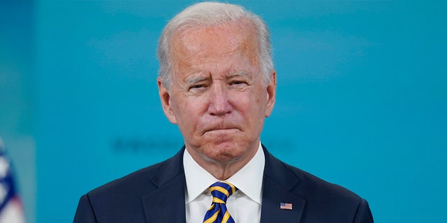 President Joe Biden in the South Court Auditorium on the White House campus, Oct. 14, 2021.