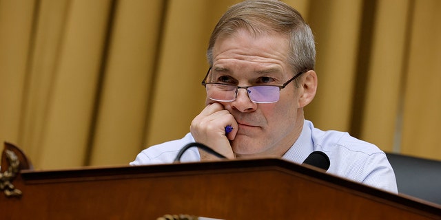 House Judiciary Committee Chairman Jim Jordan, R-OH, in the Rayburn House Office Building on Capitol Hill on February 09, 2023, in Washington, DC. 