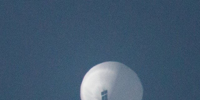 A balloon flies in the sky over Billings, Montana, U.S. February 1, 2023 in this picture obtained from social media. 