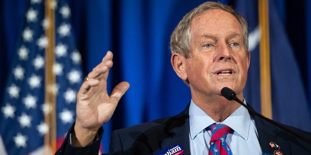 Rep. Joe Wilson, R-S.C., speaks to a crowd at Sen. Lindsey Graham's election night watch party on Nov. 3, 2020, in Columbia, South Carolina.