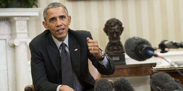 President Barack Obama in the Oval Office of the White House in Washington, DC, February 4, 2015.