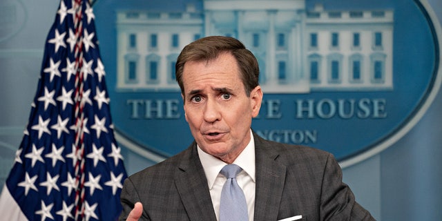 John Kirby, national security council coordinator, speaks during a news conference in the James S. Brady Press Briefing Room at the White House in Washington, DC, US, on Friday, Feb. 10, 2023.