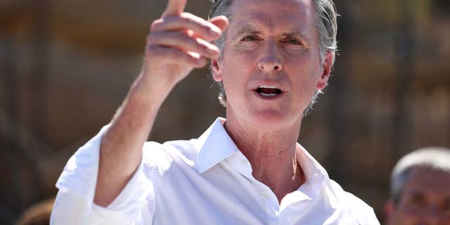 California Gov. Gavin Newsom speaking at an event.