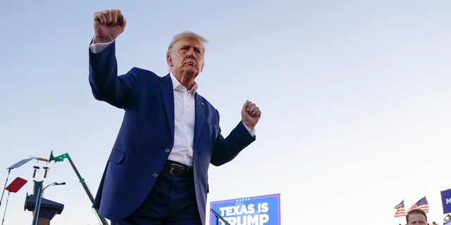 Former President Donald Trump holds a campaign rally in Waco, Texas, on March 25, 2023 