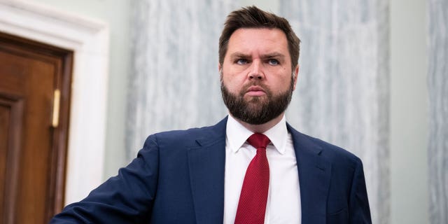 Sen. JD Vance, R-Ohio, attends the Senate Commerce, Science and Transportation Committee hearing titled Strengthening Airline Operations and Consumer Protections in Russell Building on Thursday, Feb. 9, 2023. 