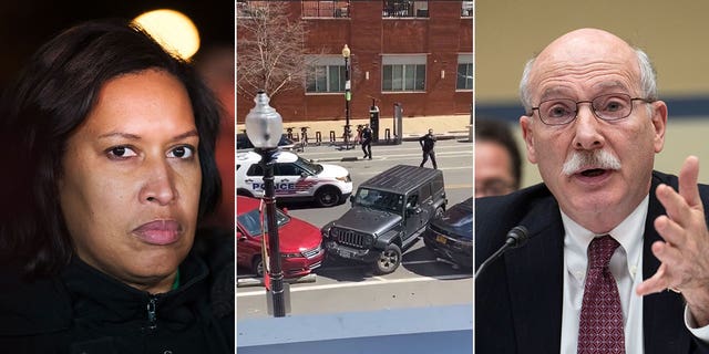 D.C. Mayor Muriel Bowser and D.C. Council Chair Phil Mendelson were mocked over their claims about crime in Washington after a video showed a blatant daylight carjacking at the Navy Yard just blocks from the Capitol.