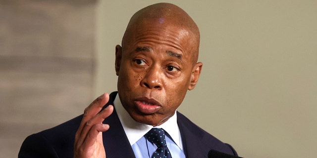 New York Mayor Eric Adams speaks during a news conference at City Hall in New York City Jan. 24, 2022. 