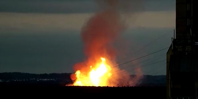 Explosion on pipeline in Leningrad, Russia outside of St. Petersburg.