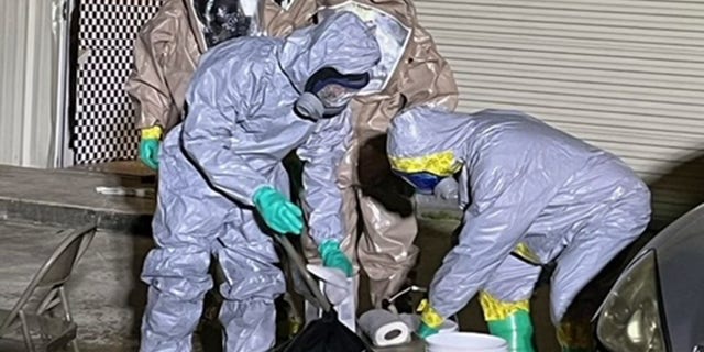 Texas authorities investigate a suspected fentanyl lab Jan. 30, 2023.