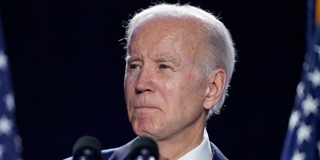 FILE - President Biden speaks to the House Democratic Caucus Issues Conference, Wednesday, March 1, 2023, in Baltimore.