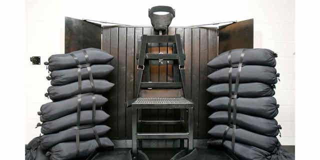 A chair sits in the execution chamber at the Utah State Prison on June 18, 2010. Idaho lawmakers passed a bill on March 20, 2023, that would authorize the use of firing squads if the state is unable to obtain lethal injection drugs.