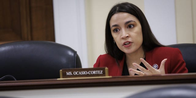 Rep. Alexandria Ocasio-Cortez, a Democrat from New York, speaks during a House Oversight and Accountability Subcommittee hearing in Washington, DC, US, on Tuesday, March 28, 2023.