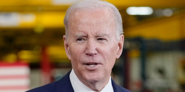 President Joe Biden speaks at the Cummins Power Generation Facility in Fridley, Minn., Monday, April 3, 2023.