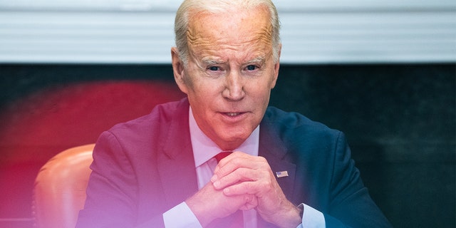 President Biden delivers remarks during a meeting with Democratic congressional leaders in the Roosevelt Room of the White House Jan. 24, 2023. 