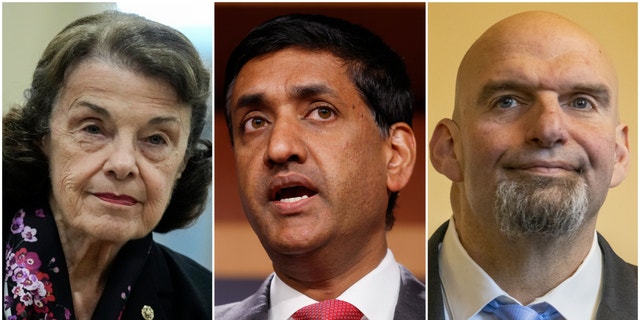 California Rep. Ro Khanna, D-Calif., differentiated between Sen. John Fetterman, D-Penn., and Sen. Dianne Feinstein's, D-Calif., prolonged absences from the Senate Sunday amid growing calls for Feinstein to resign, saying Feinstein has yet to solidify a return date while Fetterman has. 