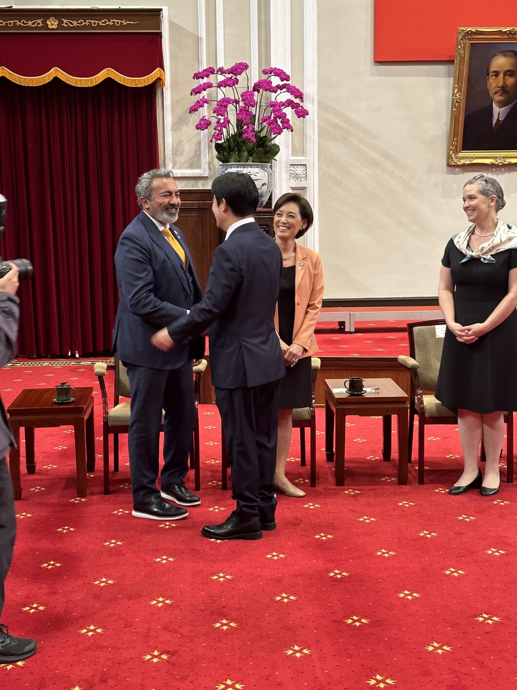 Ami Bera Shakes Hands with Taiwan VP